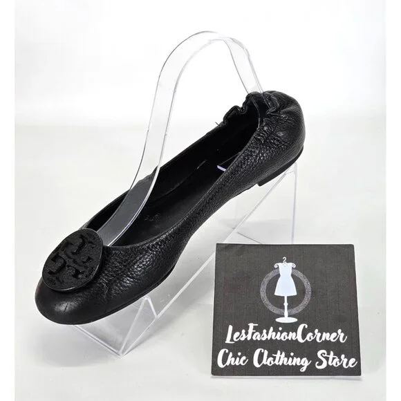 Tory Burch Women's Black Leather Ballet Flat Minnie Travel Flats Size 8 - Picture 14 of 14